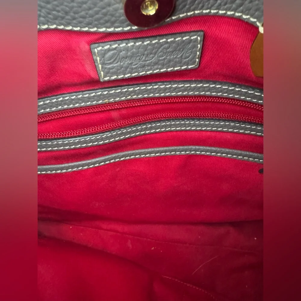 [Dooney & Bourke] Gray Pebble Grain Leather Barlow Satchel - Picture 7 of 13